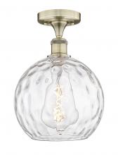  616-1F-AB-G1215-10 - Athens Water Glass - 1 Light - 10 inch - Antique Brass - Semi-Flush Mount