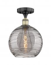  616-1F-BAB-G1213-10SM - Athens Deco Swirl - 1 Light - 10 inch - Black Antique Brass - Semi-Flush Mount