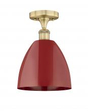  616-1F-BB-MBD-9-RD - Plymouth - 1 Light - 9 inch - Brushed Brass - Semi-Flush Mount