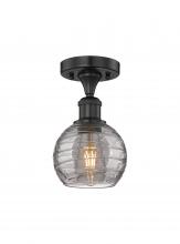  616-1F-BK-G1213-6SM - Athens Deco Swirl - 1 Light - 6 inch - Matte Black - Semi-Flush Mount