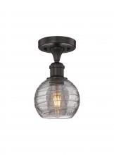  616-1F-OB-G1213-6SM - Athens Deco Swirl - 1 Light - 6 inch - Oil Rubbed Bronze - Semi-Flush Mount