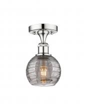  616-1F-PC-G1213-6SM - Athens Deco Swirl - 1 Light - 6 inch - Polished Chrome - Semi-Flush Mount