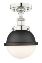  616-1F-PN-HFS-61-BK - Edison - 1 Light - 7 inch - Polished Nickel - Semi-Flush Mount