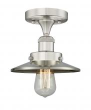 Innovations Lighting 616-1F-SN-M2-SN - Railroad - 1 Light - 8 inch - Brushed Satin Nickel - Semi-Flush Mount