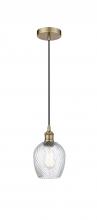  616-1P-AB-G292 - Salina - 1 Light - 6 inch - Antique Brass - Cord hung - Mini Pendant