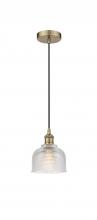  616-1P-AB-G412-LED - Dayton - 1 Light - 6 inch - Antique Brass - Cord hung - Mini Pendant