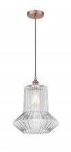 Innovations Lighting 616-1P-AC-G212 - Springwater - 1 Light - 12 inch - Antique Copper - Cord hung - Mini Pendant