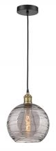  616-1P-BAB-G1213-10SM - Athens Deco Swirl - 1 Light - 10 inch - Black Antique Brass - Cord hung - Mini Pendant