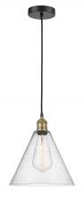  616-1P-BAB-GBC-124-LED - Berkshire - 1 Light - 12 inch - Black Antique Brass - Cord hung - Mini Pendant