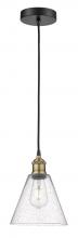  616-1P-BAB-GBC-84-LED - Berkshire - 1 Light - 8 inch - Black Antique Brass - Cord hung - Mini Pendant