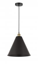  616-1P-BAB-MBC-16-BK-LED - Berkshire - 1 Light - 16 inch - Black Antique Brass - Cord hung - Mini Pendant