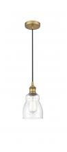  616-1P-BB-G394-LED - Ellery - 1 Light - 5 inch - Brushed Brass - Cord hung - Mini Pendant