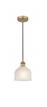  616-1P-BB-G411-LED - Dayton - 1 Light - 6 inch - Brushed Brass - Cord hung - Mini Pendant