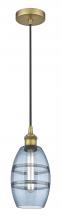  616-1P-BB-G557-6BL - Vaz - 1 Light - 6 inch - Brushed Brass - Cord hung - Mini Pendant