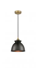  616-1P-BB-M14-BK - Adirondack - 1 Light - 8 inch - Brushed Brass - Cord hung - Mini Pendant