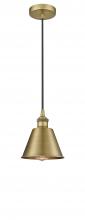  616-1P-BB-M8-BB - Edison - 1 Light - 7 inch - Brushed Brass - Mini Pendant