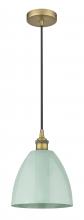  616-1P-BB-MBD-9-SF-LED - Plymouth - 1 Light - 9 inch - Brushed Brass - Cord hung - Mini Pendant