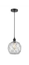 Innovations Lighting 616-1P-BK-G122-8RW-LED - Farmhouse Rope - 1 Light - 8 inch - Matte Black - Cord hung - Mini Pendant