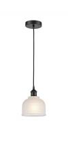  616-1P-BK-G411-LED - Dayton - 1 Light - 6 inch - Matte Black - Cord hung - Mini Pendant