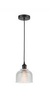  616-1P-BK-G412-LED - Dayton - 1 Light - 6 inch - Matte Black - Cord hung - Mini Pendant