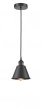  616-1P-BK-M8-BK - Edison - 1 Light - 7 inch - Matte Black - Mini Pendant