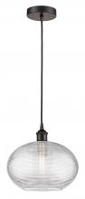  616-1P-OB-G555-12CL - Ithaca - 1 Light - 12 inch - Oil Rubbed Bronze - Cord hung - Mini Pendant