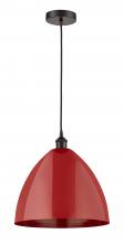  616-1P-OB-MBD-16-RD-LED - Plymouth - 1 Light - 16 inch - Oil Rubbed Bronze - Cord hung - Mini Pendant