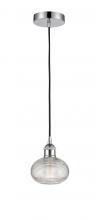  616-1P-PC-G555-6CL - Ithaca - 1 Light - 6 inch - Polished Chrome - Cord hung - Mini Pendant