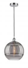  616-1P-PC-G556-12SM - Rochester - 1 Light - 12 inch - Polished Chrome - Cord hung - Mini Pendant