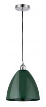  616-1P-PC-MBD-12-GR-LED - Plymouth - 1 Light - 12 inch - Polished Chrome - Cord hung - Mini Pendant