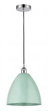  616-1P-PC-MBD-12-SF-LED - Plymouth - 1 Light - 12 inch - Polished Chrome - Cord hung - Mini Pendant