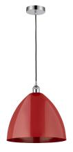  616-1P-PC-MBD-16-RD-LED - Plymouth - 1 Light - 16 inch - Polished Chrome - Cord hung - Mini Pendant