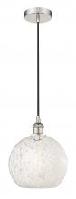  616-1P-PN-G1216-10WM - White Mouchette - 1 Light - 10 inch - Polished Nickel - Cord Hung - Mini Pendant