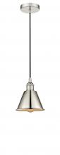  616-1P-PN-M8-LED - Smithfield - 1 Light - 7 inch - Polished Nickel - Cord hung - Mini Pendant