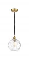  616-1P-SG-G1215-8 - Athens Water Glass - 1 Light - 8 inch - Satin Gold - Cord hung - Mini Pendant