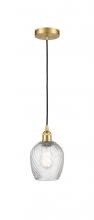  616-1P-SG-G292 - Salina - 1 Light - 6 inch - Satin Gold - Cord hung - Mini Pendant