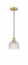  616-1P-SG-G412-LED - Dayton - 1 Light - 6 inch - Satin Gold - Cord hung - Mini Pendant