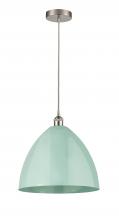  616-1P-SN-MBD-16-SF-LED - Plymouth - 1 Light - 16 inch - Brushed Satin Nickel - Cord hung - Mini Pendant