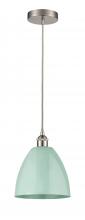  616-1P-SN-MBD-9-SF-LED - Plymouth - 1 Light - 9 inch - Brushed Satin Nickel - Cord hung - Mini Pendant