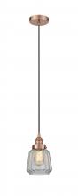  616-1PH-AC-G142-LED - Chatham - 1 Light - 7 inch - Antique Copper - Cord hung - Mini Pendant