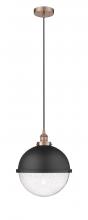  616-1PH-AC-HFS-124-BK - Edison - 1 Light - 13 inch - Antique Copper - Mini Pendant