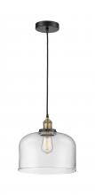  616-1PH-BAB-G72-L - Bell - 1 Light - 12 inch - Black Antique Brass - Cord hung - Mini Pendant