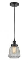  616-1PH-BK-G142-LED - Chatham - 1 Light - 7 inch - Matte Black - Cord hung - Mini Pendant