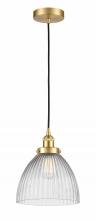  616-1PH-SG-G222-LED - Seneca Falls - 1 Light - 10 inch - Satin Gold - Cord hung - Mini Pendant