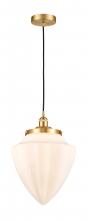  616-1PH-SG-G661-12-LED - Bullet - 1 Light - 12 inch - Satin Gold - Cord hung - Mini Pendant