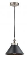 Innovations Lighting 616-1PH-SN-M10-BK-LED - Briarcliff - 1 Light - 10 inch - Brushed Satin Nickel - Cord hung - Mini Pendant