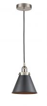  616-1PH-SN-M13-BK-LED - Appalachian - 1 Light - 8 inch - Brushed Satin Nickel - Cord hung - Mini Pendant