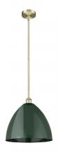  616-1S-AB-MBD-16-GR-LED - Plymouth - 1 Light - 16 inch - Antique Brass - Cord hung - Mini Pendant