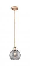 Innovations Lighting 616-1S-AC-G1213-8SM - Athens Deco Swirl - 1 Light - 8 inch - Antique Copper - Cord hung - Mini Pendant