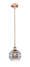  616-1S-AC-G556-8SM - Rochester - 1 Light - 8 inch - Antique Copper - Cord hung - Mini Pendant